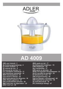 Návod Adler AD 4009 Odšťavovač citrusov