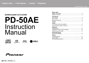 Manual de uso Pioneer PD-50AE Reproductor de CD