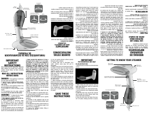 Manual de uso Conair GS23 Vaporizador de prendas