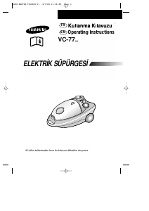 Kullanım kılavuzu Samsung VC-7716VN Elektrikli süpürge