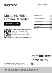 Handleiding Sony HDR-CX675 Camcorder