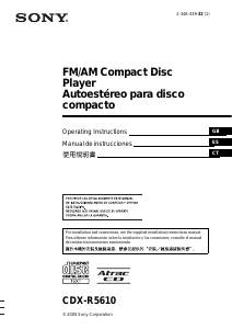 Manual de uso Sony CDX-R5610 Radio para coche