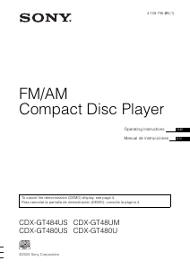 Manual de uso Sony CDX-GT484US Radio para coche