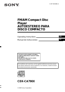 Manual de uso Sony CDX-CA790X Radio para coche