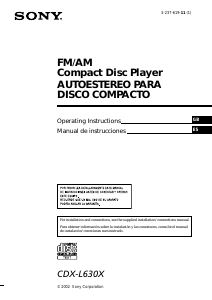 Handleiding Sony CDX-L630X Autoradio