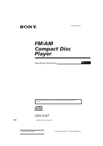 Manual Sony CDX-3107 Car Radio
