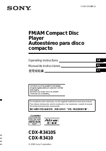 Handleiding Sony CDX-R3410S Autoradio