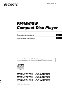 Manual Sony CDX-GT370 Car Radio