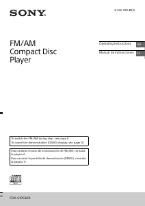 Manual Sony CDX-G1053UR Car Radio