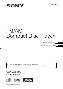 Manual de uso Sony CDX-GT686UI Radio para coche
