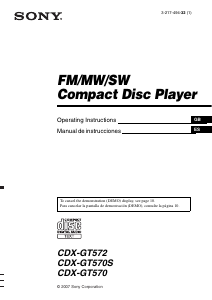 Manual Sony CDX-GT570S Car Radio