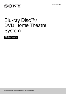 Mode d’emploi Sony BDV-E290 Système home cinéma