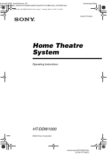 Manual Sony HT-DDW1000 Home Theater System