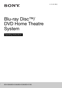Manual Sony BDV-E490 Home Theater System