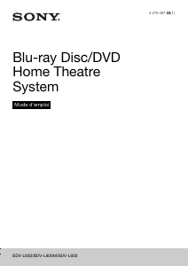Mode d’emploi Sony BDV-L800 Système home cinéma