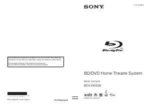 Mode d’emploi Sony BDV-E800W Système home cinéma