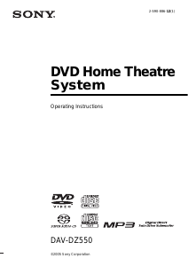 Manual Sony DAV-DZ550 Home Theater System