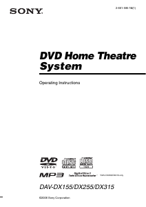 Manual Sony DAV-DX155 Home Theater System