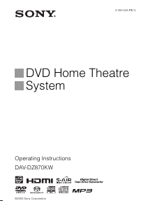 Manual Sony DAV-DZ870KW Home Theater System