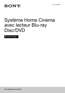 Mode d’emploi Sony BDV-E980W Système home cinéma
