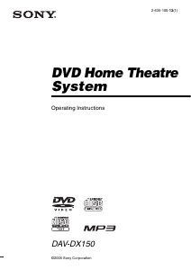 Manual Sony DAV-DX150 Home Theater System