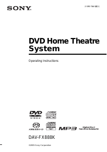 Handleiding Sony DAV-FX888K Home cinema set