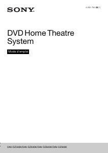 Mode d’emploi Sony DAV-DZ840K Système home cinéma
