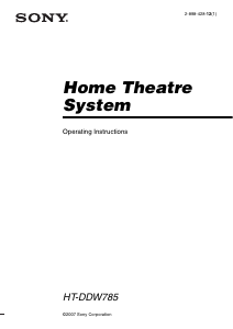 Manual Sony HT-DDW785 Home Theater System