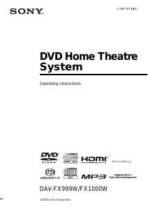 Handleiding Sony DAV-FX999W Home cinema set