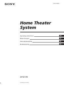 Mode d’emploi Sony HT-K170 Système home cinéma