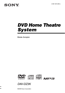 Mode d’emploi Sony DAV-DZ3K Système home cinéma