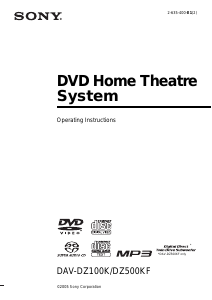 Manual Sony DAV-DZ100K Home Theater System