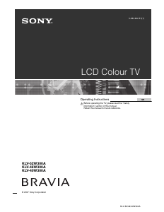 Manual Sony Bravia KLV-52W300A LCD Television