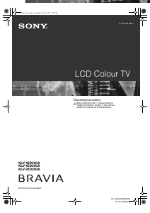 Manual Sony Bravia KLV-40D300A LCD Television