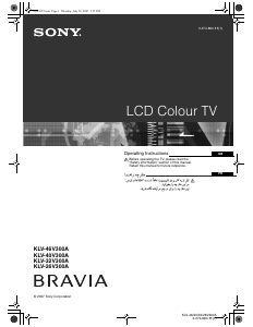 Manual Sony Bravia KLV-26V300A LCD Television