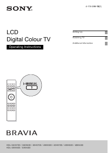 Manual Sony Bravia KDL-55HX700 LCD Television