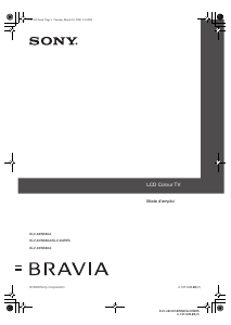 Mode d’emploi Sony Bravia KLV-40W550A Téléviseur LCD