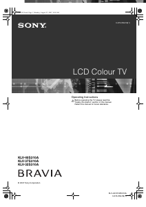 Manual Sony Bravia KLV-37S310A LCD Television