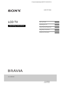 Manual Sony Bravia KLV-24EX430 LCD Television