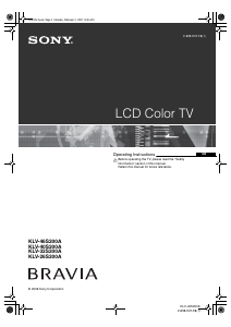 Manual Sony Bravia KLV-40S200A LCD Television