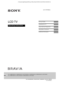 Manual Sony Bravia KLV-40BX450 LCD Television