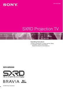 Handleiding Sony KDS-60R2000 Televisie