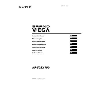 Mode d’emploi Sony KF-50SX100 Téléviseur