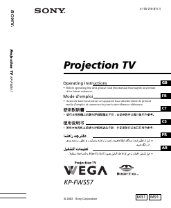 Handleiding Sony KP-FWS57M31 Televisie