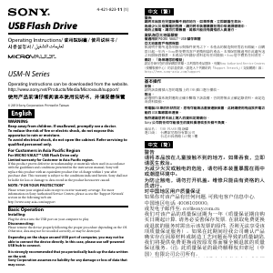 Manual Sony USM16GN USB drive