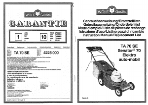 Mode d’emploi Wolf Garten TA 70 SE Senator 70 Tondeuse à gazon