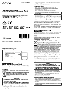 Manual Sony SF-G1UZ SD Card