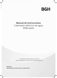 Manual de uso BGH BWH45SW18 Calentador de agua