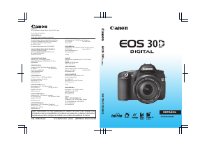 Manual de uso Canon EOS 30D Cámara digital