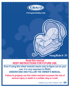 Manual de uso Graco SnugRide 35 Asiento para bebé